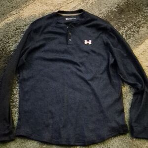 Under Armour Men's Navy Long Sleeve Waffle Style Henley
